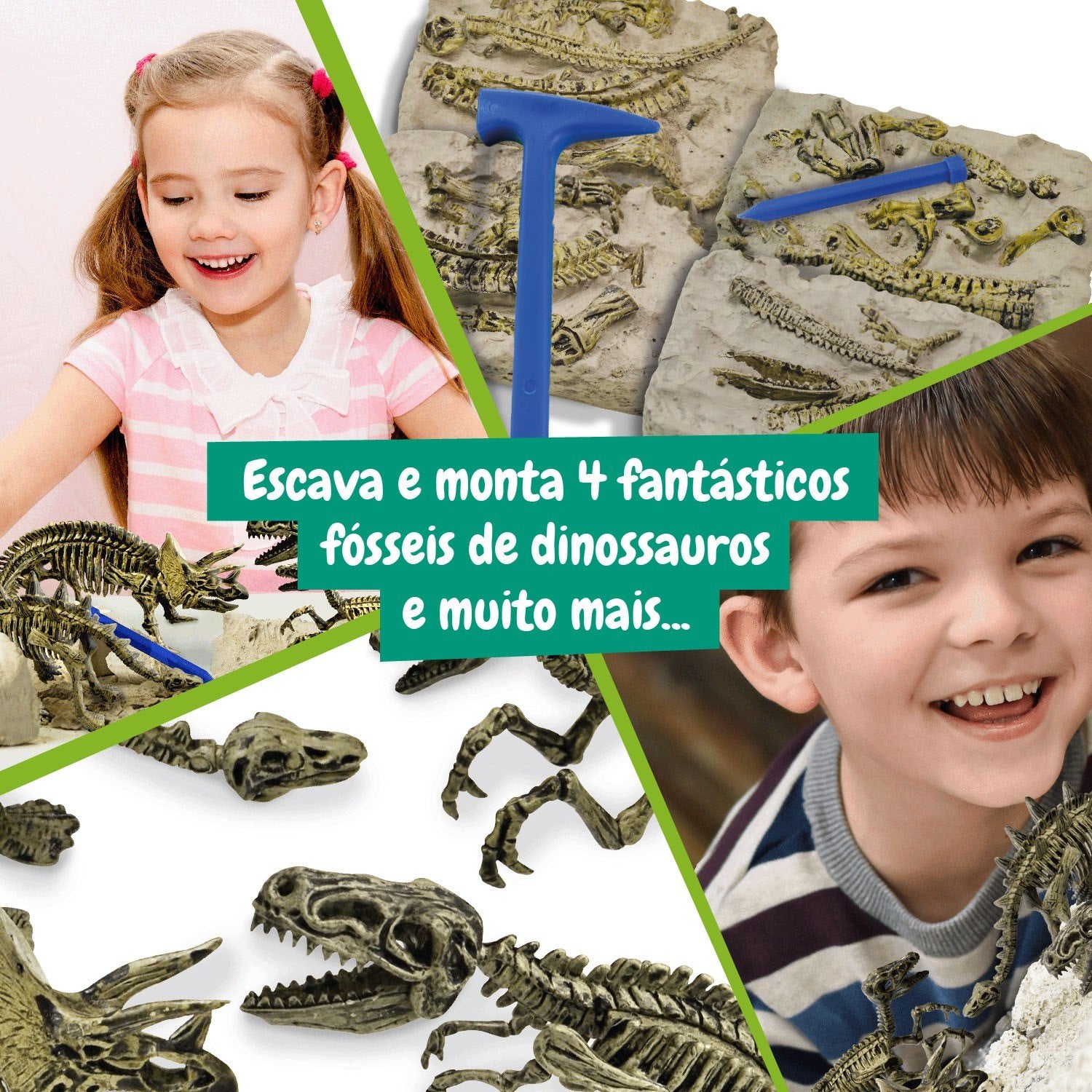 Escavações Fósseis Dinossauros 4 em 1