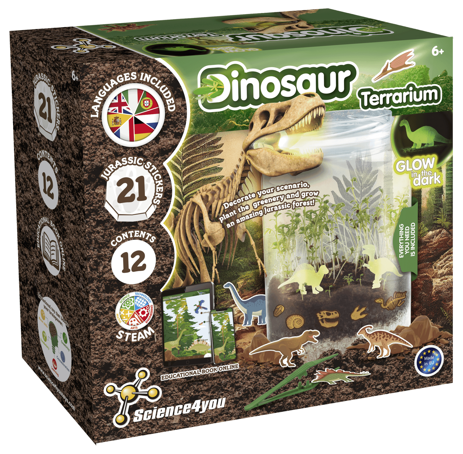 Terrário de Dinossauros - Brilha no Escuro