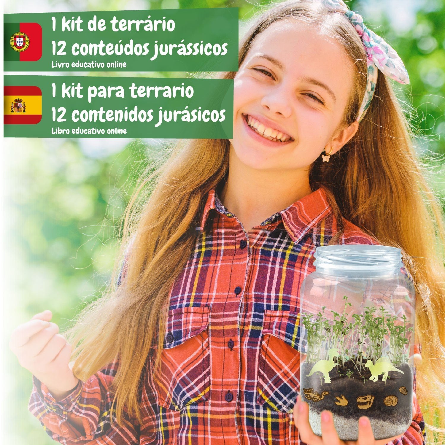 Terrário de Dinossauros - Brilha no Escuro
