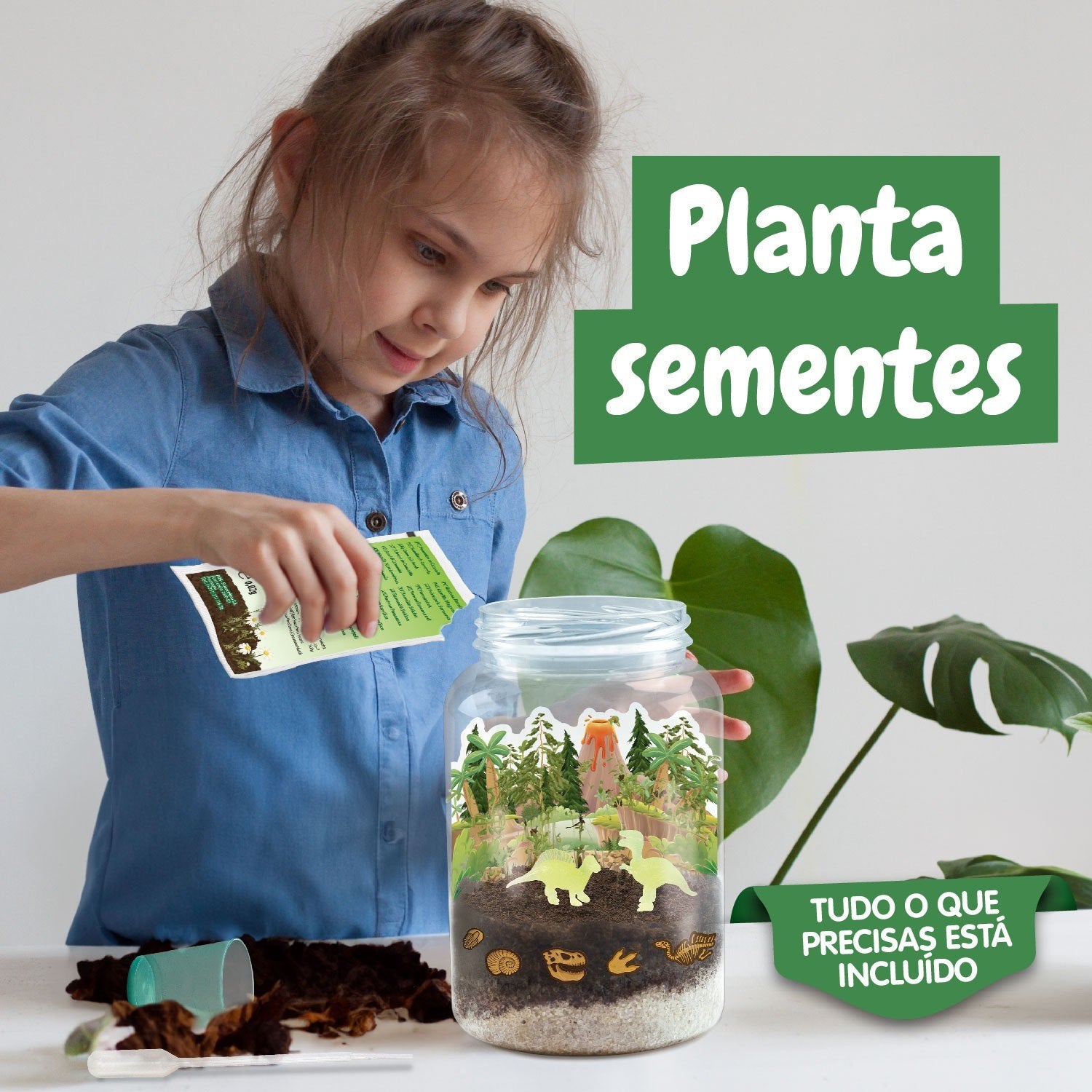 Terrário de Dinossauros - Brilha no Escuro