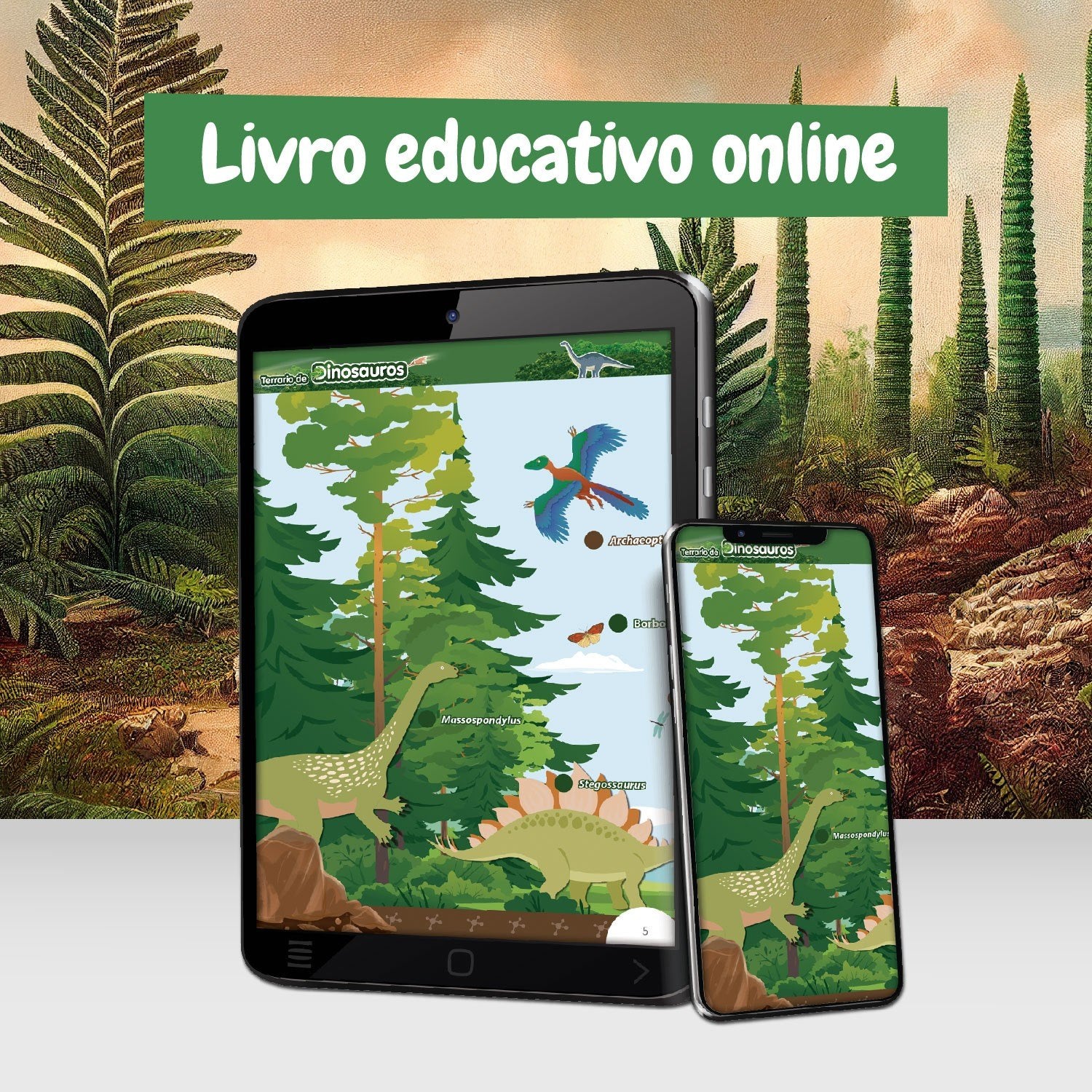 Terrário de Dinossauros - Brilha no Escuro