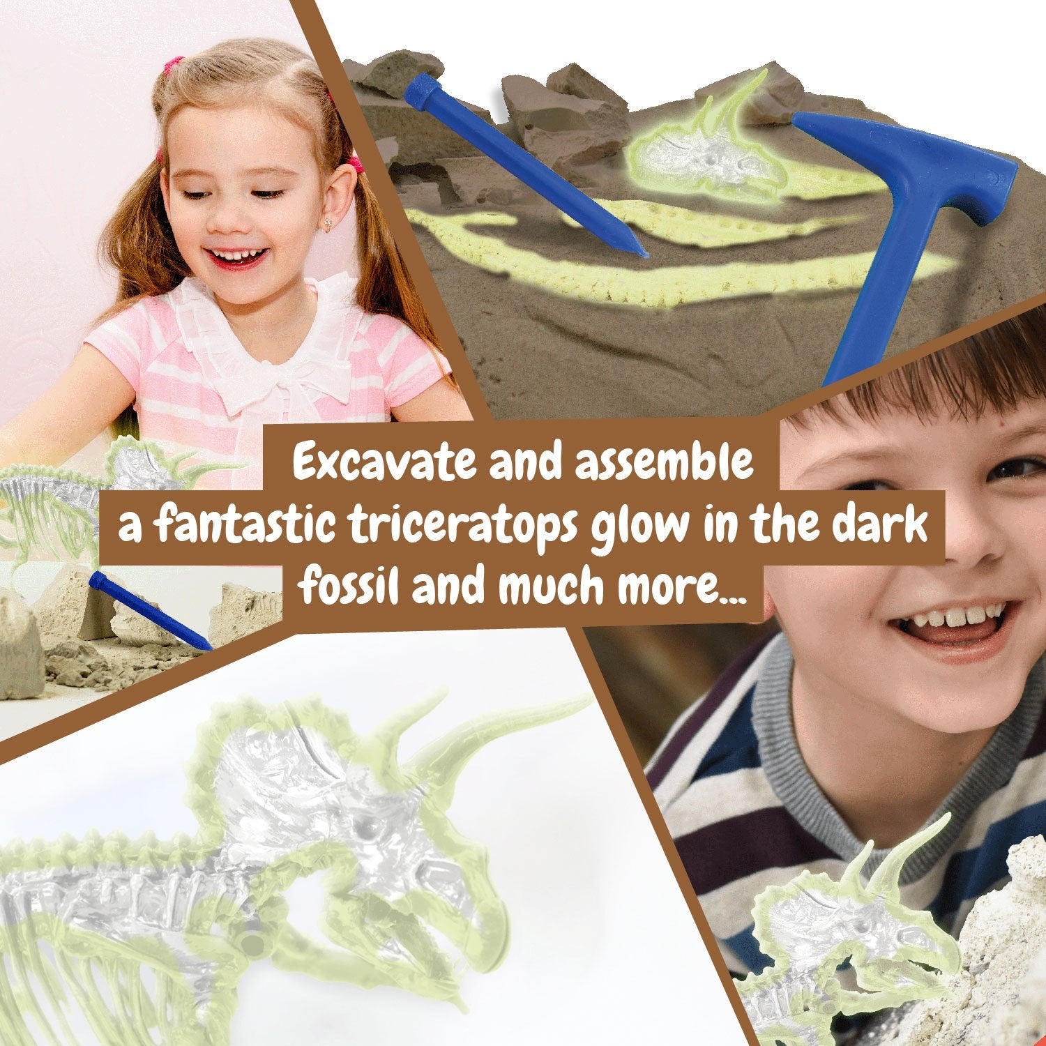 Fossil Excavations Glow in the Dark - Triceratops