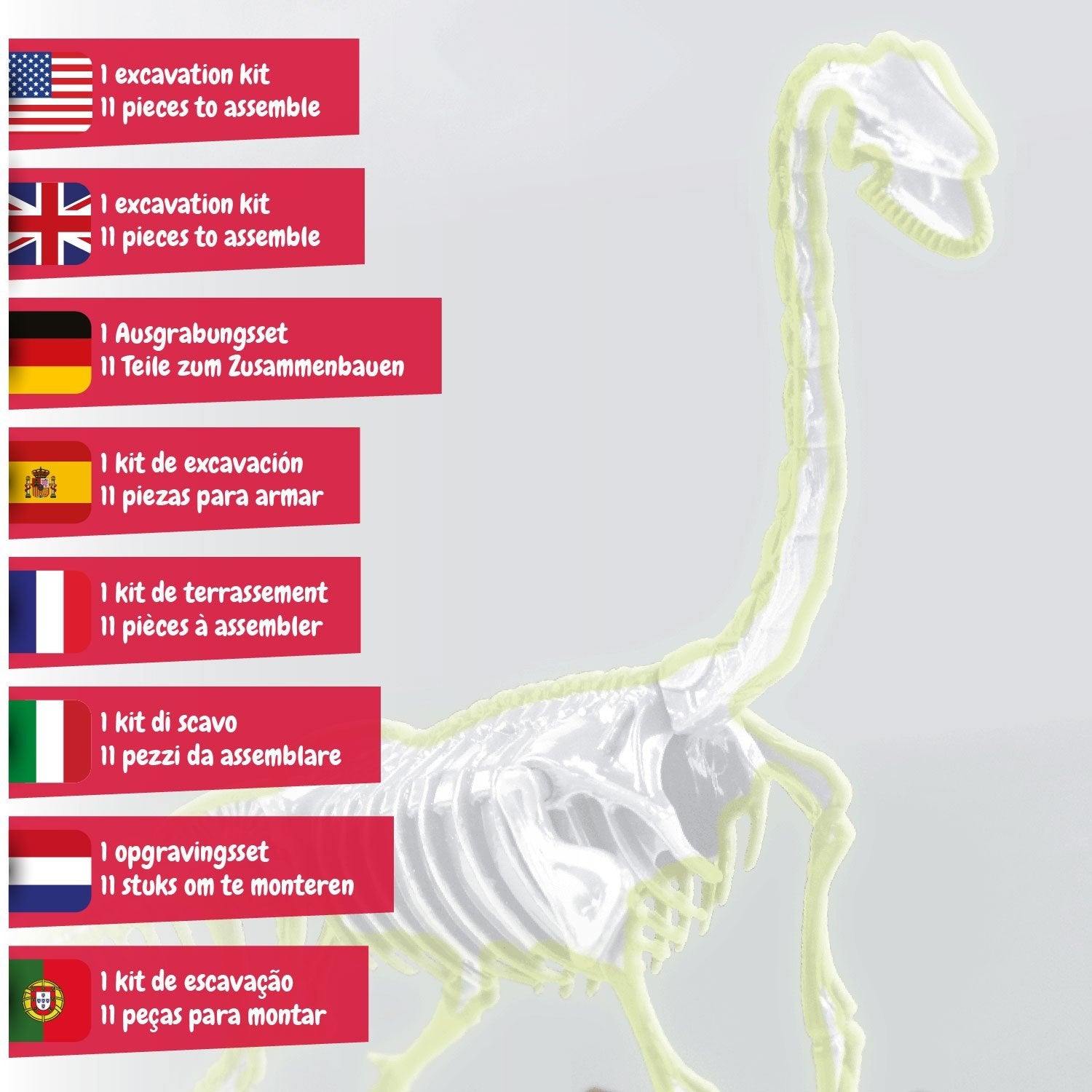 Escavações Fósseis Brilha no Escuro - Brachiosaurus