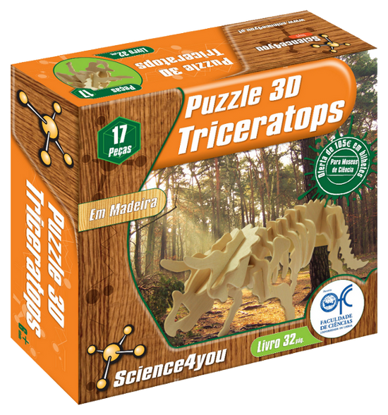 3D Wooden Puzzle - Triceratops