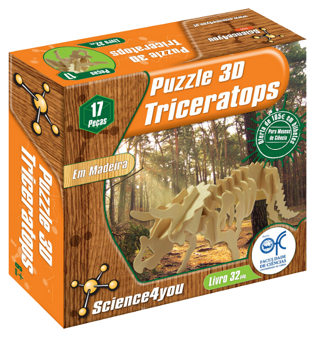 3D Wooden Puzzle - Triceratops