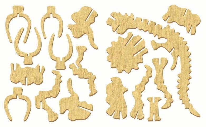 3D Wooden Puzzle - Triceratops